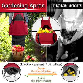 Tintsabo Gardening Apron extension bag keeps harvested produce secure with a drawstring.