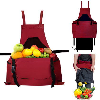 Tintsabo Gardening Apron with waterproof lining protects clothes during wet harvest tasks.