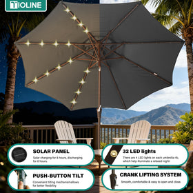 Tioline umbrella lights glow for cozy outdoor gatherings at dusk