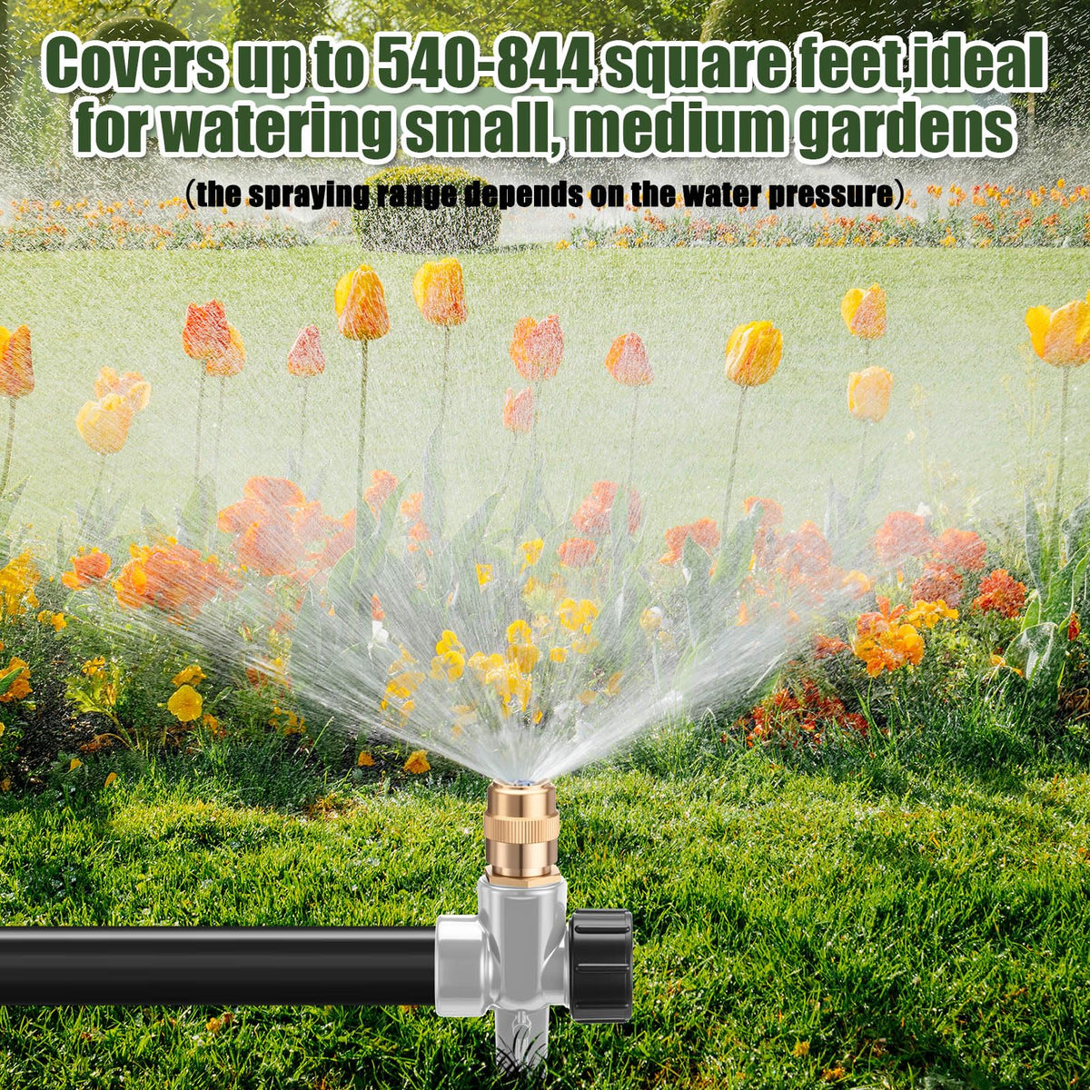 Tioncy 4-pack sprinklers provide versatile irrigation for lawn and garden.