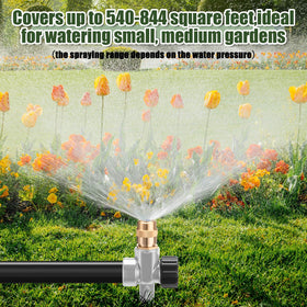 Tioncy 4-pack sprinklers provide versatile irrigation for lawn and garden.