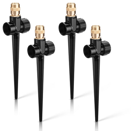 Tioncy 4-pack metal lawn sprinkler with 360-degree rotation for even irrigation