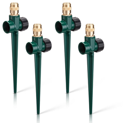 Tioncy 4-pack lawn sprinkler with 360-degree rotation for even yard watering.