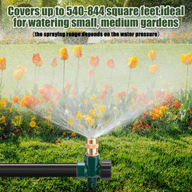 Tioncy four-pack sprinklers connect in series to extend coverage.