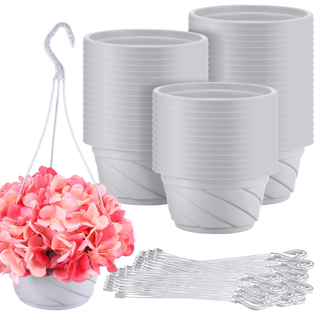Tioncy 50pcs hanging-planter-setup offers versatile indoor and outdoor greenery display.