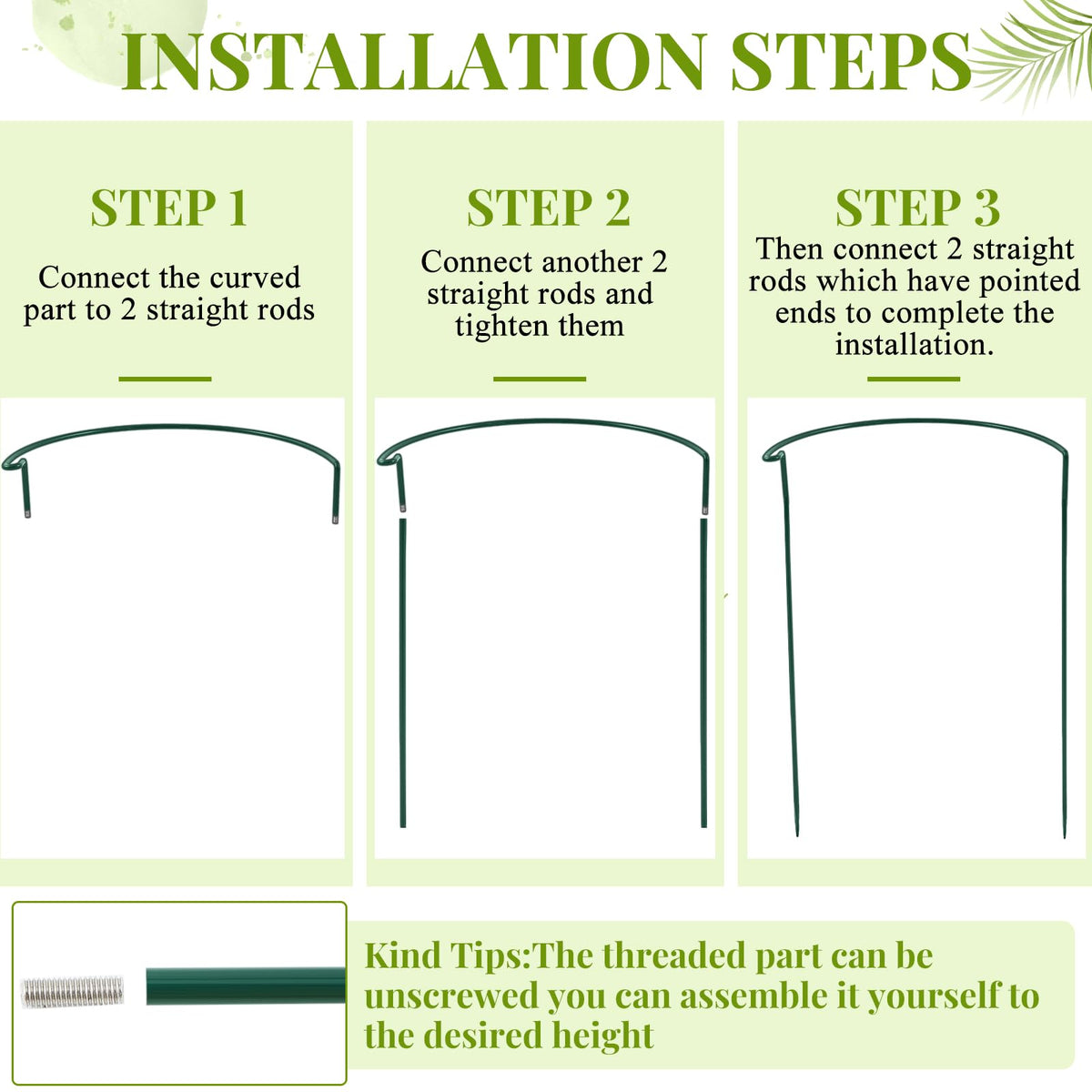 Tioncy adjustable stakes outline garden rows for flexible layouts.