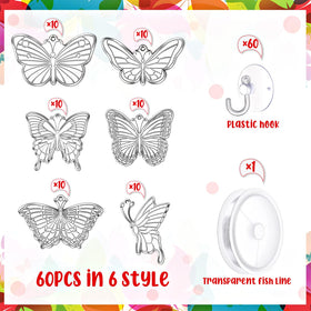 Tioncy butterfly suncatcher hanging with suction hooks for display