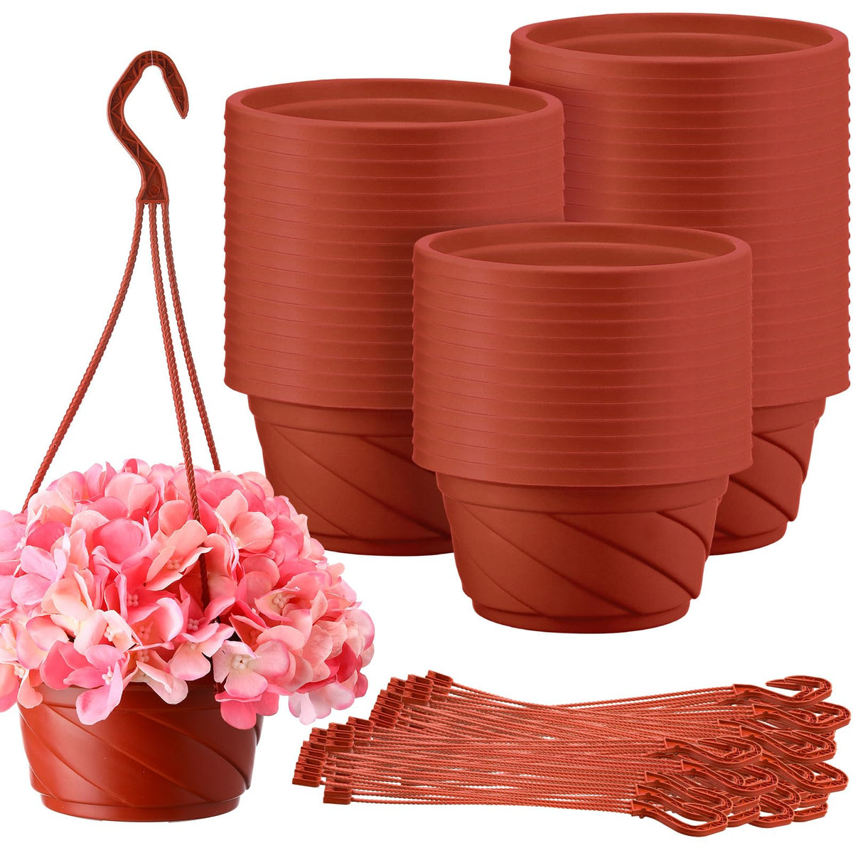 Tioncy coffee hanging planter 50-piece set for easy indoor and outdoor plant displays