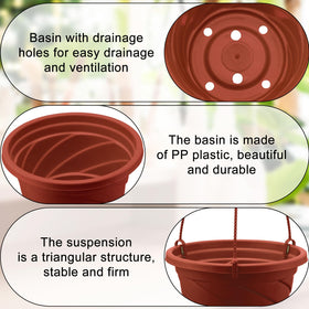Tioncy coffee hanging planter side view shows compact, space-saving design