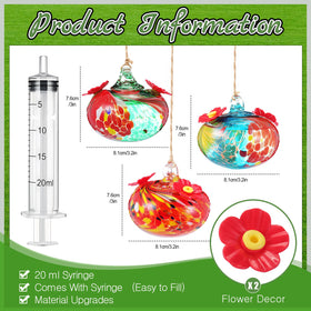 Tioncy glass hummingbird feeder hanging setup for easy outdoor display