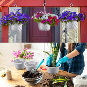 Tioncy grey-white-basket-design adds modern appeal to any indoor or outdoor space.
