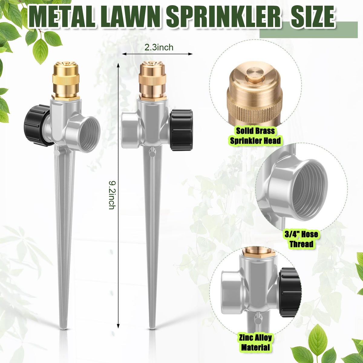 Tioncy 360-degree rotation sprinkler delivers even yard coverage.