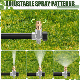 Tioncy adjustable brass-nozzle sprinkler switches spray patterns easily.
