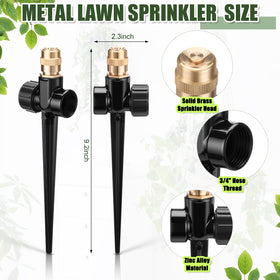 Tioncy lawn sprinkler brass adjustable nozzle showing fan to cone spray