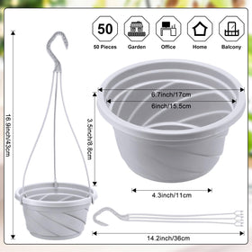 Tioncy round-hanging-planter-baskets provide space-saving, attractive plant display for balconies.