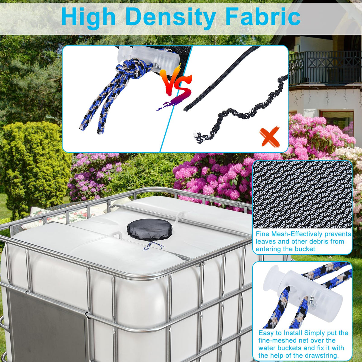 TIONLCLC mesh-filtering performance closeup demonstrates debris reduction for rainwater