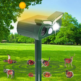 Tirgo 4Pack solar ultrasonic repellents deter wildlife in garden