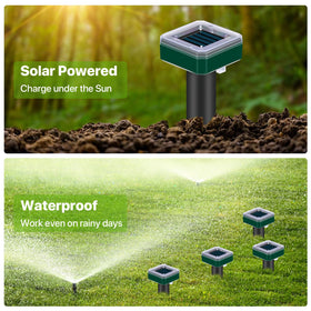 Tirgo gopher deterrent ultrasonic stake guarding garden beds