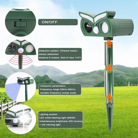 Tirgo IPX4 waterproof deterrent stands up to rain outdoors