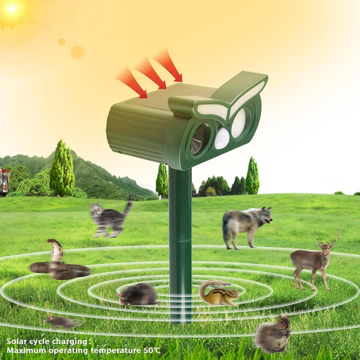 Tirgo wildlife deterrent guards yard from squirrels and rabbits