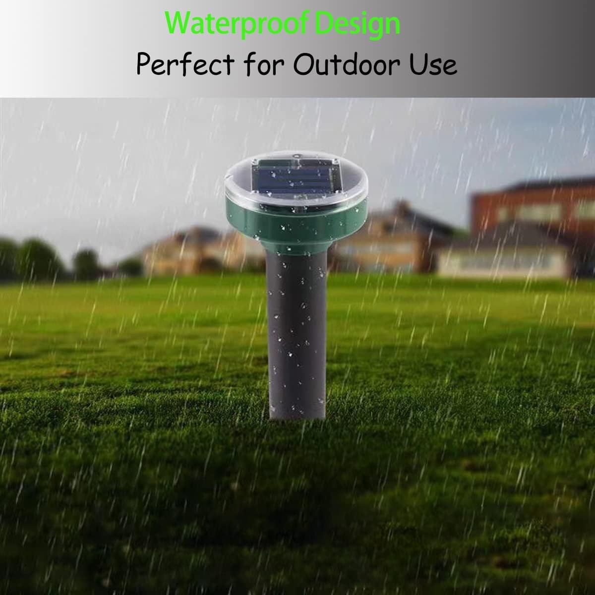 Tirgo sun-charged pest repeller emits a gentle buzz that deters pests.