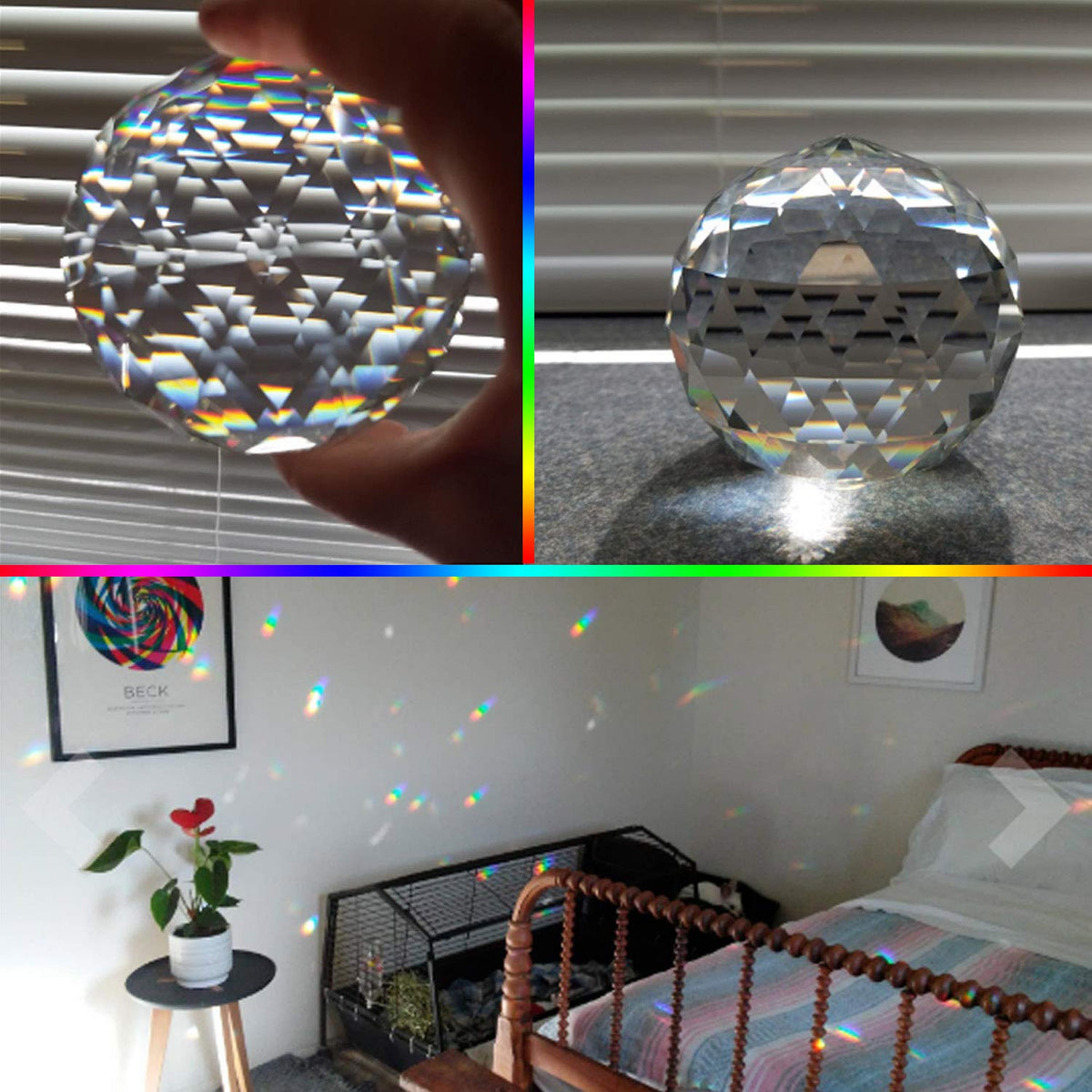Tirifer K9 crystal detail prism highlights precise facets in daylight