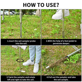 TIRYIUOU stainless-steel soil probe-handle: durable choice for repeated sampling