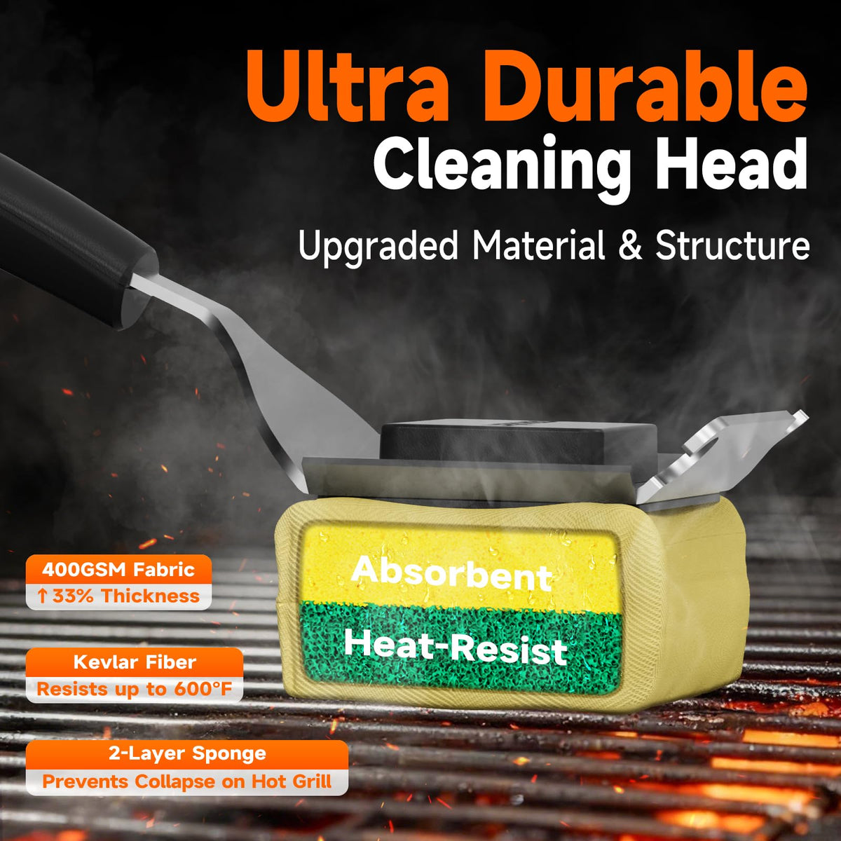 TISHI HERY replaceable head offers long-lasting grilling convenience.