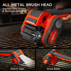 TISHI HERY splash guard keeps clothing clean while cleaning grates.