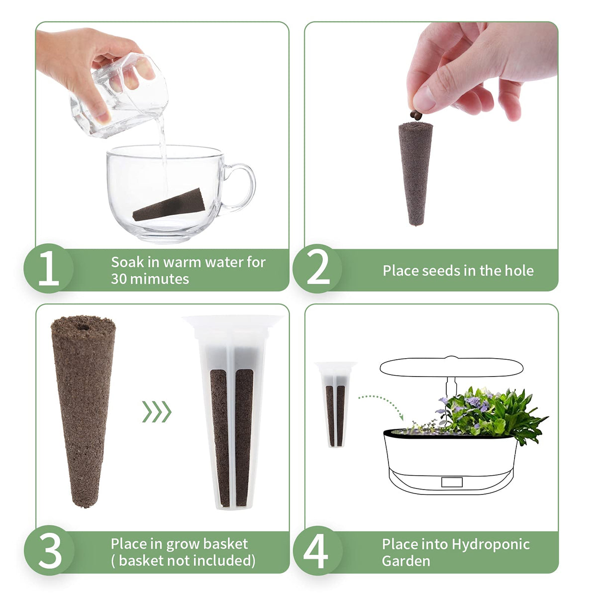 TISOHUGO seed pod with designed hole, ensuring seeds stay in place during soaking.