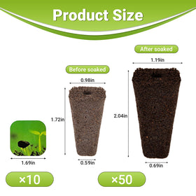 TISOHUGO square grow sponges with peat-based media for seed germination