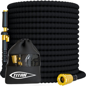Titan 30ft flexible hose with jet nozzle for precise watering from a comfortable distance