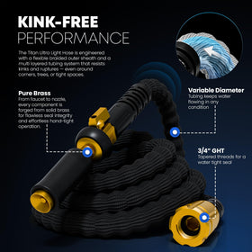 Titan kink-free design keeps the hose smooth during watering tasks