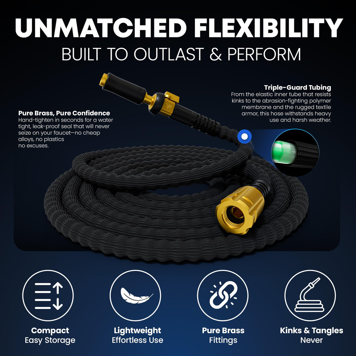 Titan hose used for yard watering with extended reach