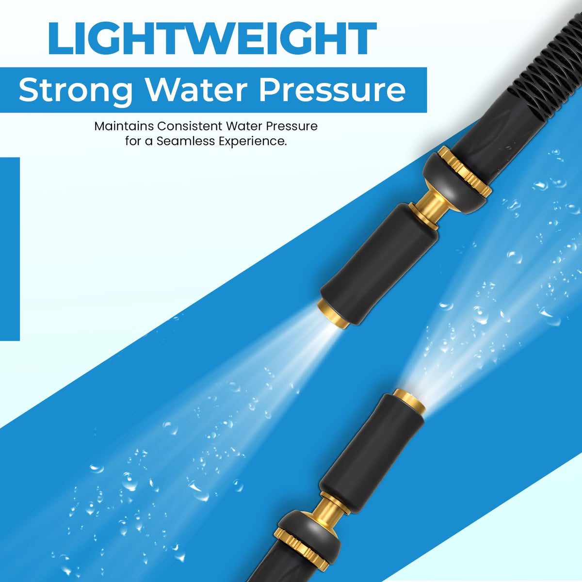Titan Garden Hose 100ft length reaches wide yards with ease.