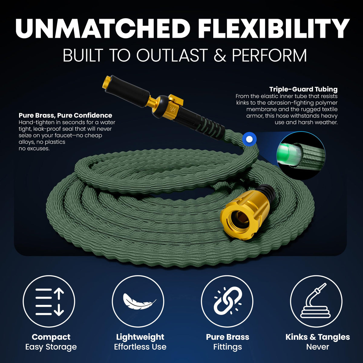 Titan hose in use emphasizes easy handling and smooth movement around plants.