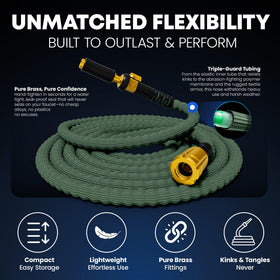 Titan hose in use emphasizes easy handling and smooth movement around plants.