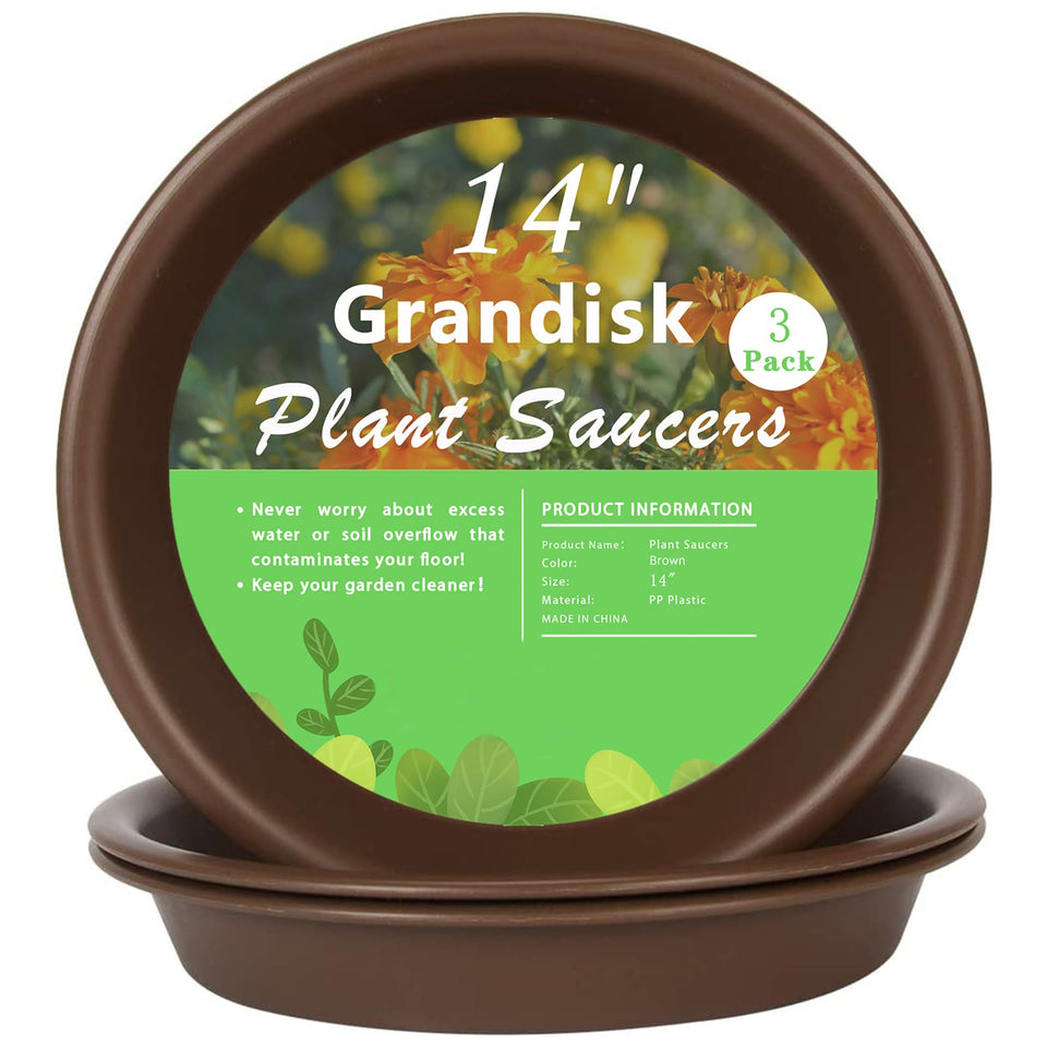 TITE Plant Saucer 14-Inch top view—part of a 3-pack, designed to catch drainage.