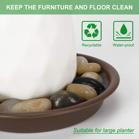 TITE Plant Saucer 16-inch brown keeps interiors tidy and organized.