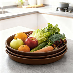 TITE Plant Saucer brown color complements any indoor or outdoor setup.