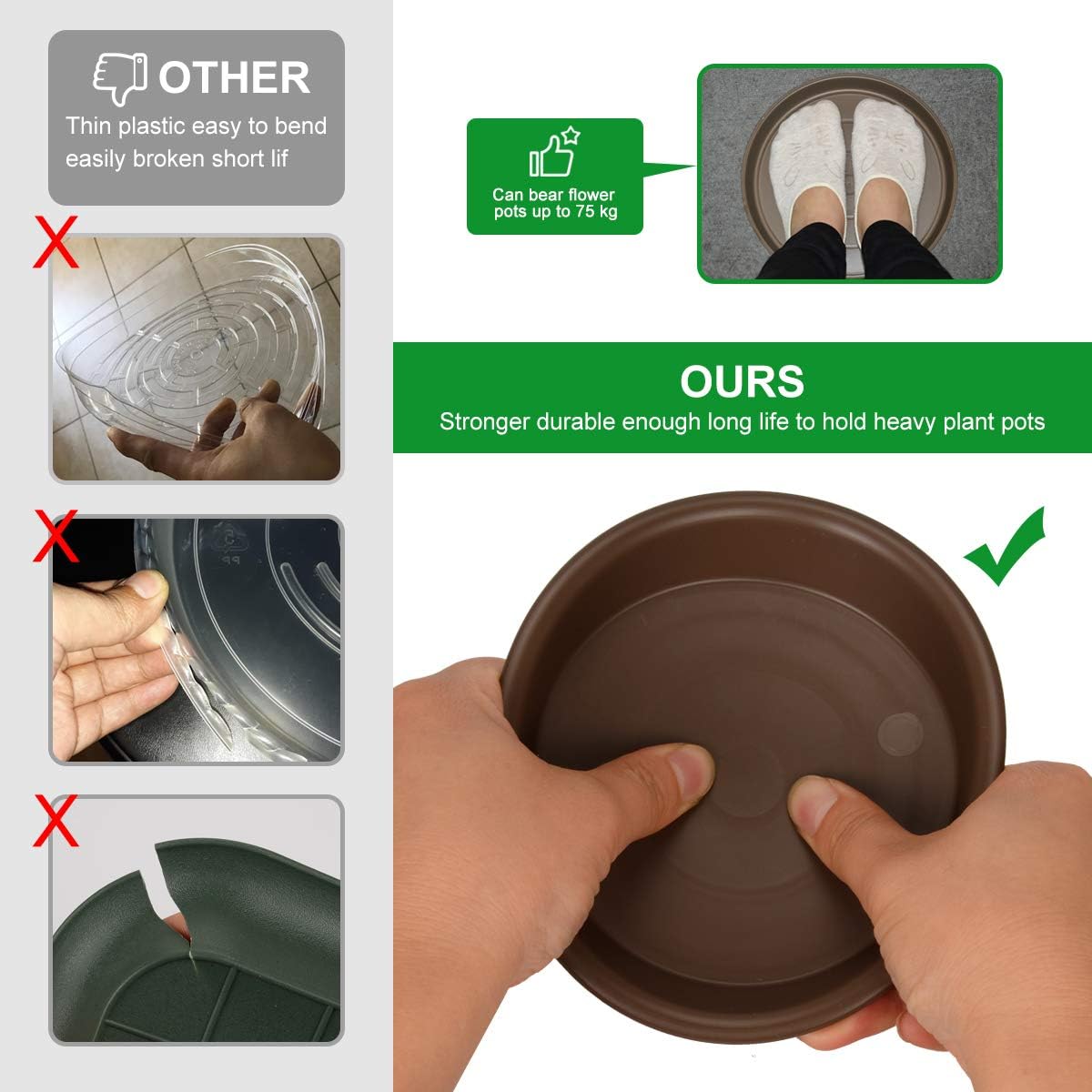 TITE Plant Saucer is easy to clean and move.