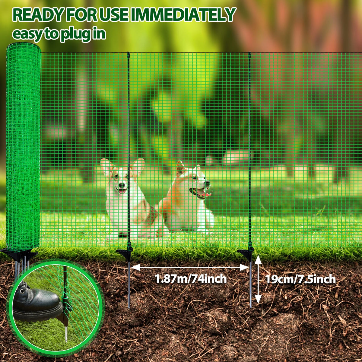 TITECK ground anchors secure posts for reliable temporary boundaries.