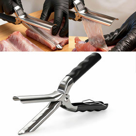 TitTees rib membrane removal tool with curved blade for precise rib prep.