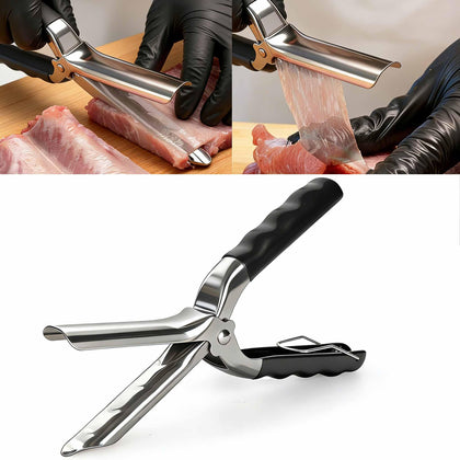 TitTees rib membrane removal tool with curved blade for precise rib prep.
