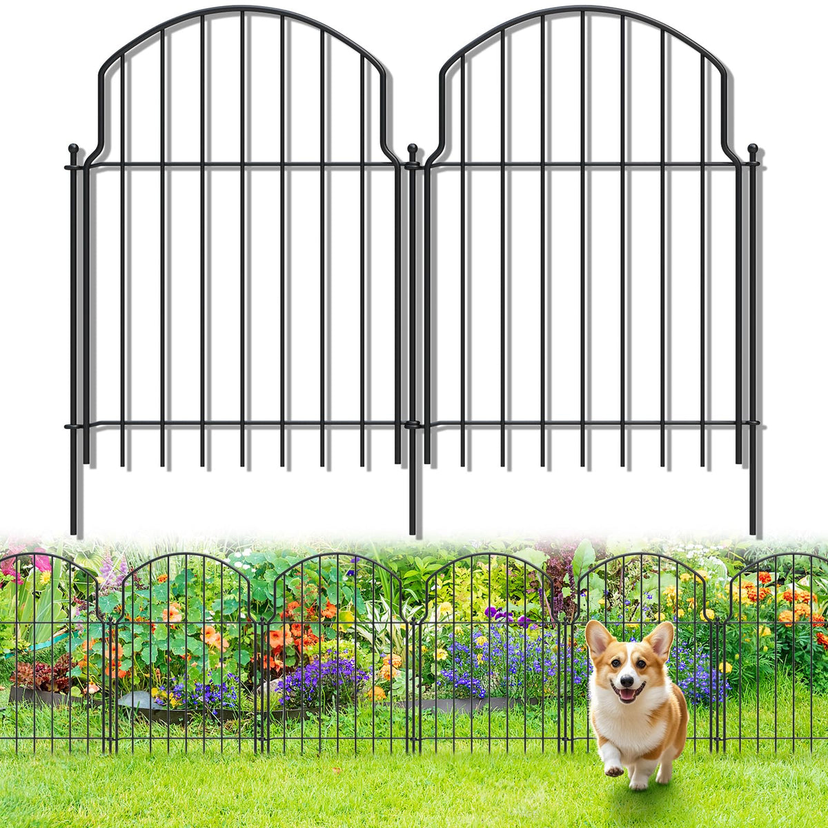 Tivray 19Pcs decorative garden fence arch border protecting flower beds.