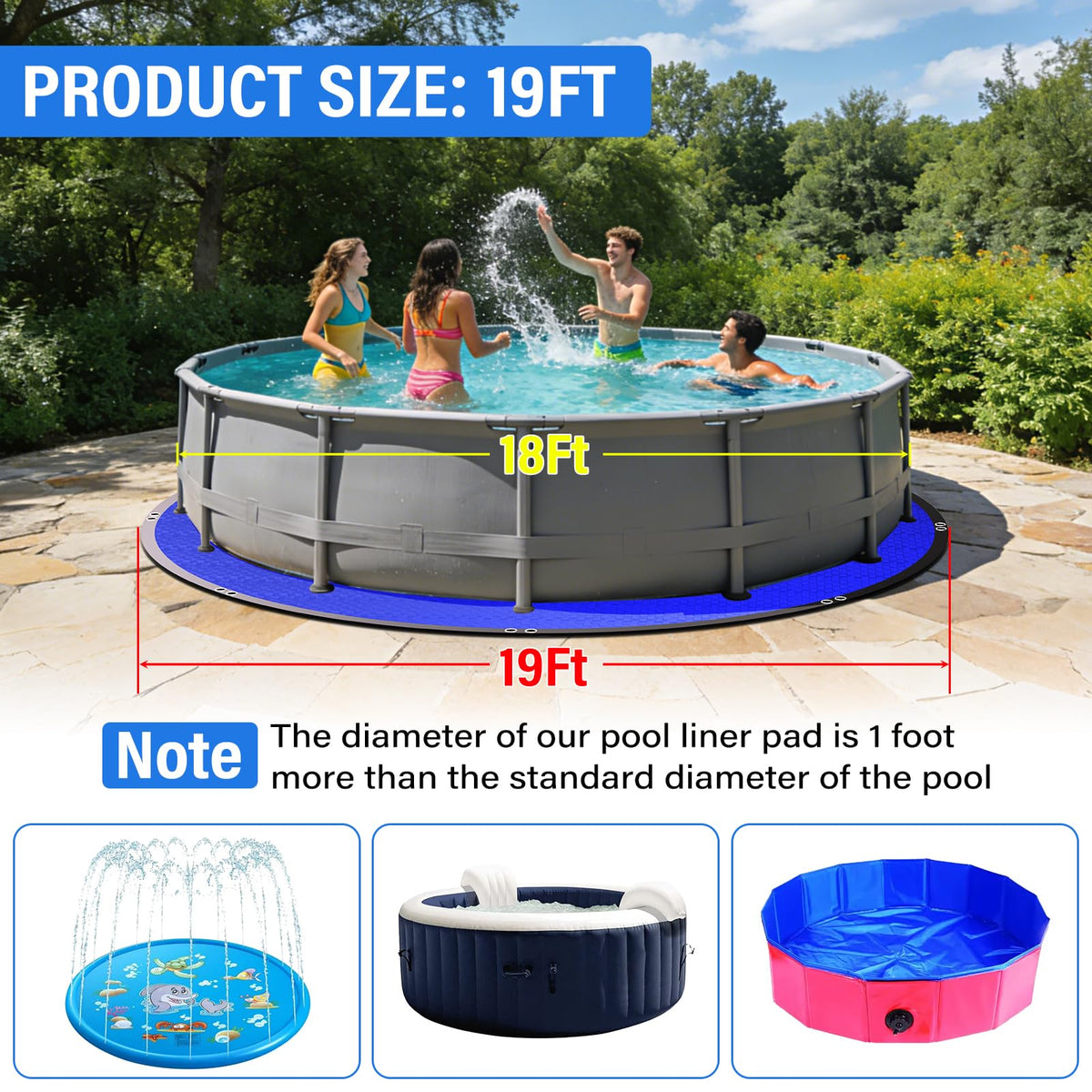 TIXANF 12x12 mesh anti-puncture design guards the pool surface.