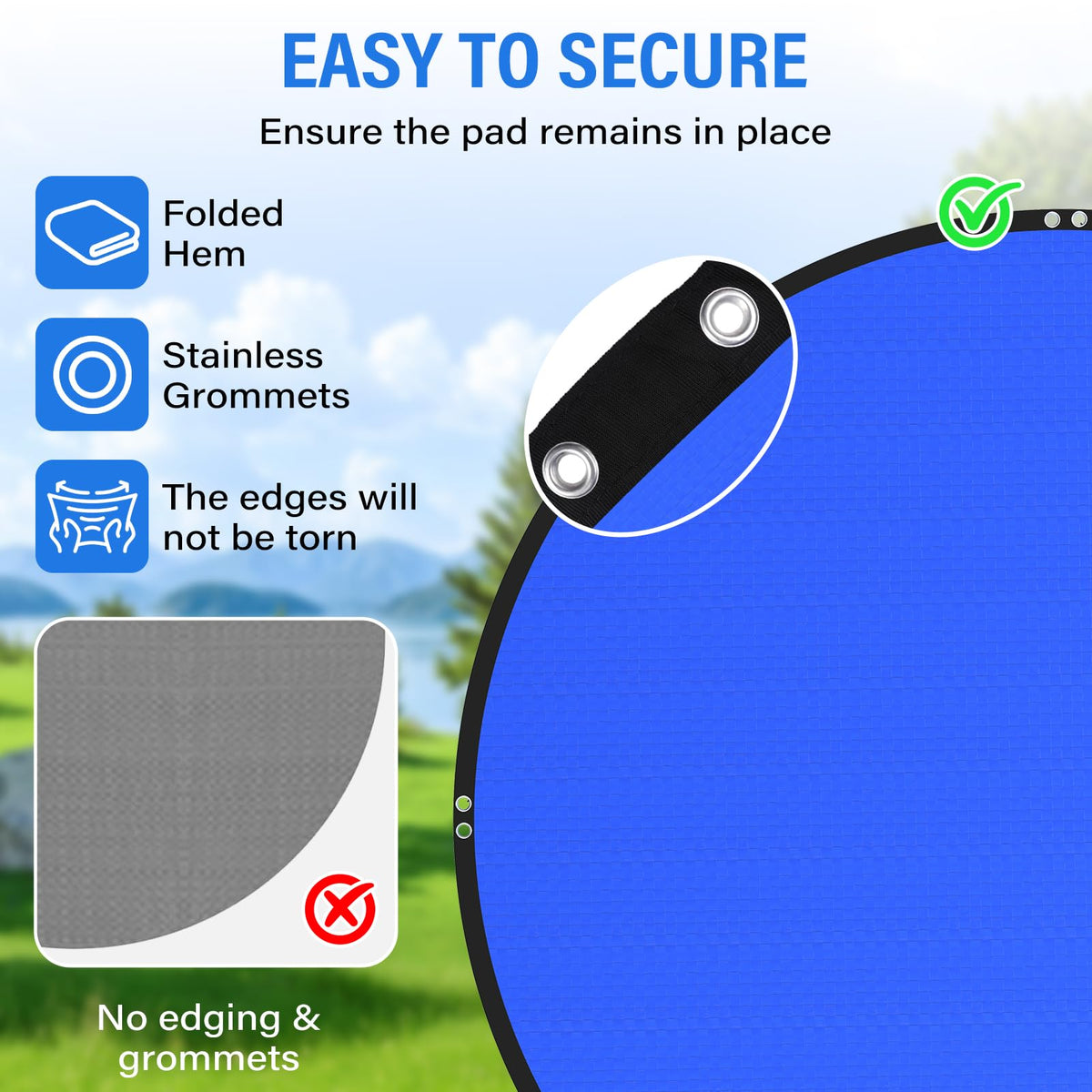 TIXANF 18ft diameter fit, ideal for round above-ground pools.
