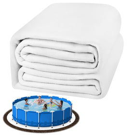TIXANF 24FT white pool liner pad top view shows puncture protection.