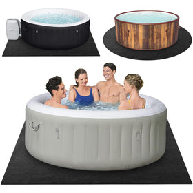 TIXANF hot tub mat 80x80 cm front view protects tub and floor from damage.