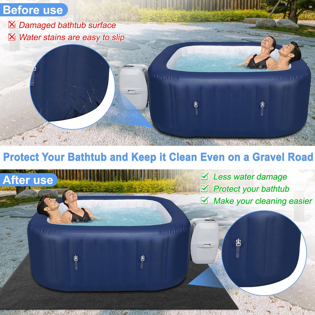 TIXANF hot tub mat can be cut to fit your space.